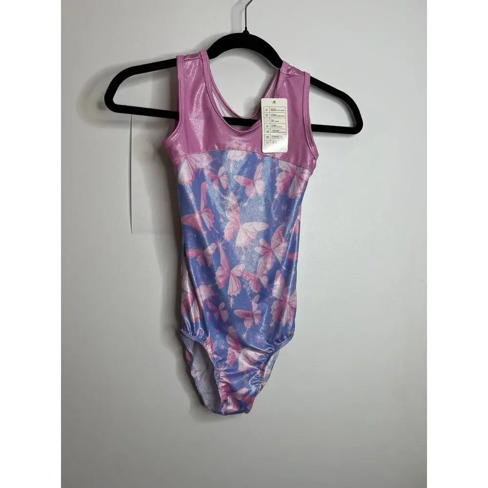 Girls Size 12 Butterfly Pink and Purple Leotard NWT